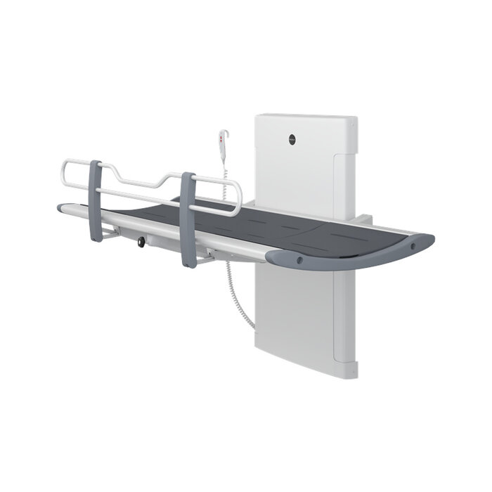 Shower stretcher, electrically height adjustable, 2 models