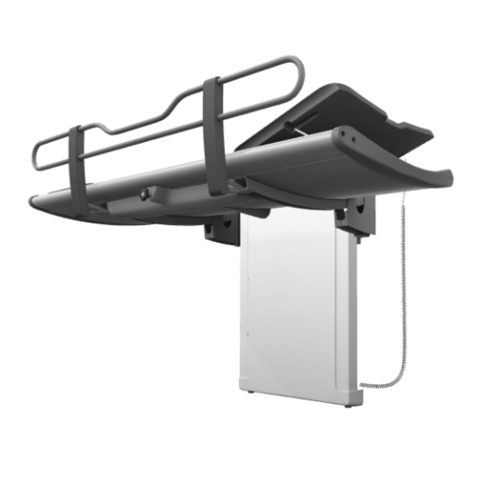 Shower stretcher, electrically height adjustable, 2 models