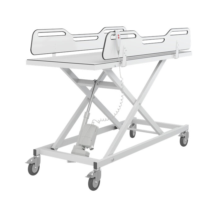 Table à langer mobile, réglable en hauteur électriquement - disponible en 3 longueurs