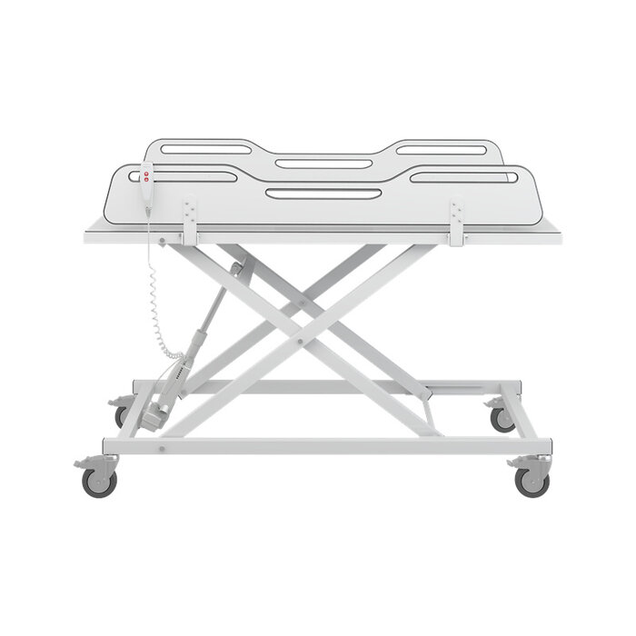 Mobile changing table, electrically height adjustable - available in 3 lengths