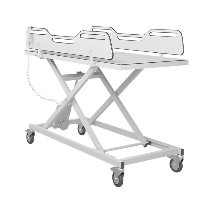 Mobile changing table, electrically height adjustable - available in 3 lengths