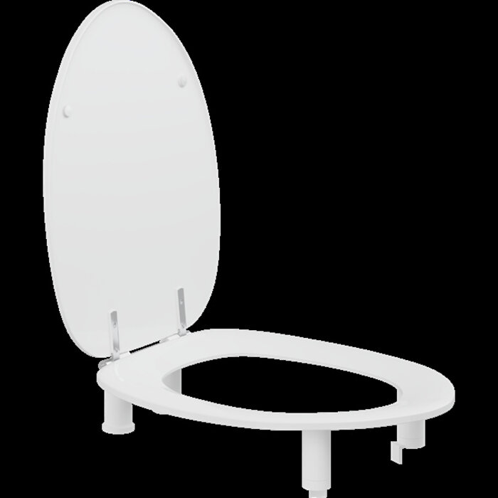 Toilet seat with lid raised 5 or 10 cm