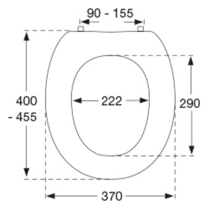 Toilet seat with lid raised 5 or 10 cm