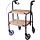 Height adjustable kitchen trolley with brakes