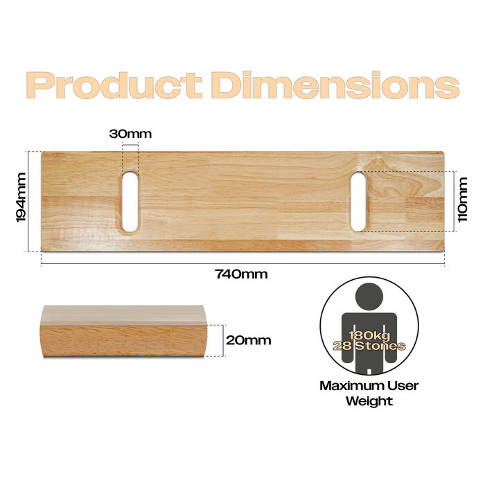 Planche de transfert de patient en bois