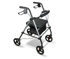 Lightweight four-wheeled rollator