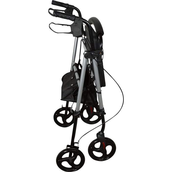 Lightweight four-wheeled rollator