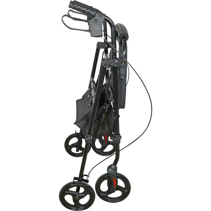 Lightweight four-wheeled rollator