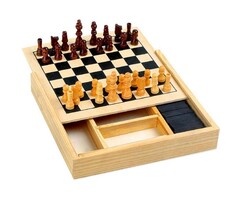 Wooden game box 4-in-1