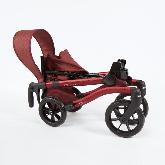 Rollator with double folding system