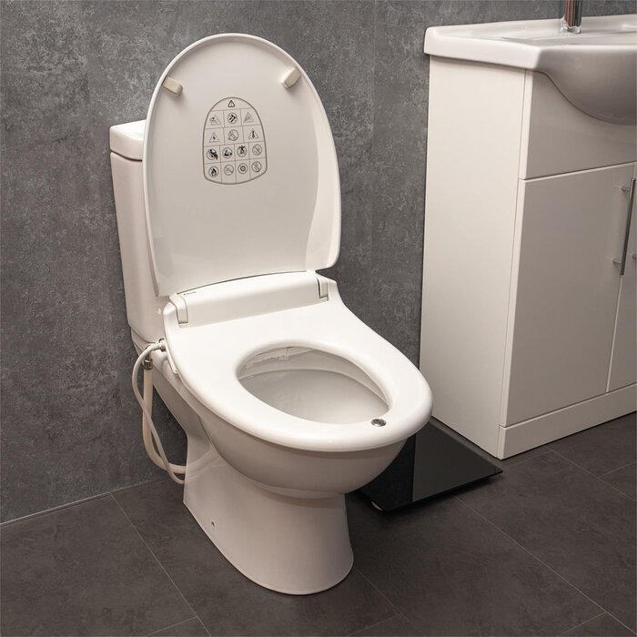 Abattant WC E Loo avec nettoyage de bidet avec sèche-cheveux à air chaud, veilleuse et siège chauffant confort