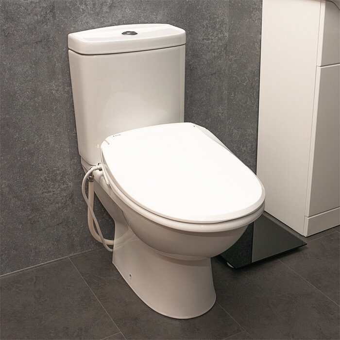 Abattant WC E Loo avec nettoyage de bidet avec sèche-cheveux à air chaud, veilleuse et siège chauffant confort
