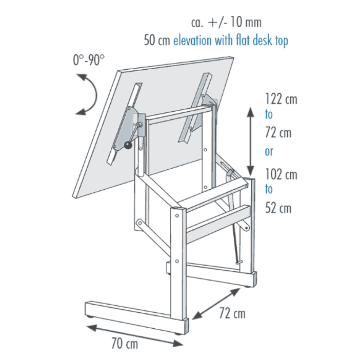 desk ergo table - adjustable for adults and children