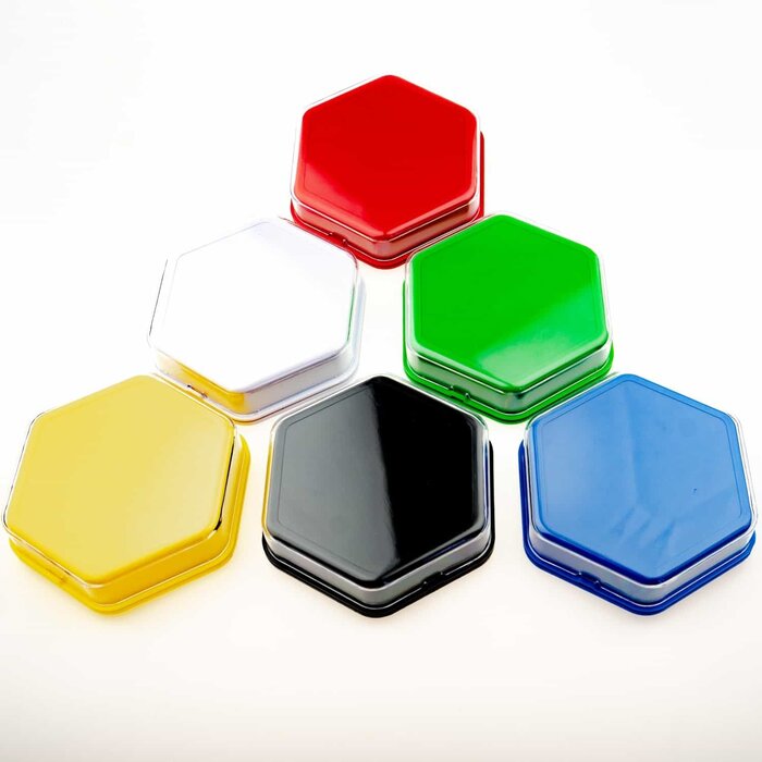 Set of 6 hexagonal talk buttons
