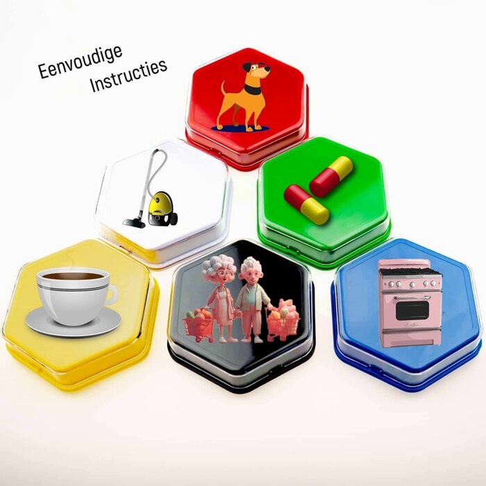 Ensemble de 6 boutons de conversation hexagonaux