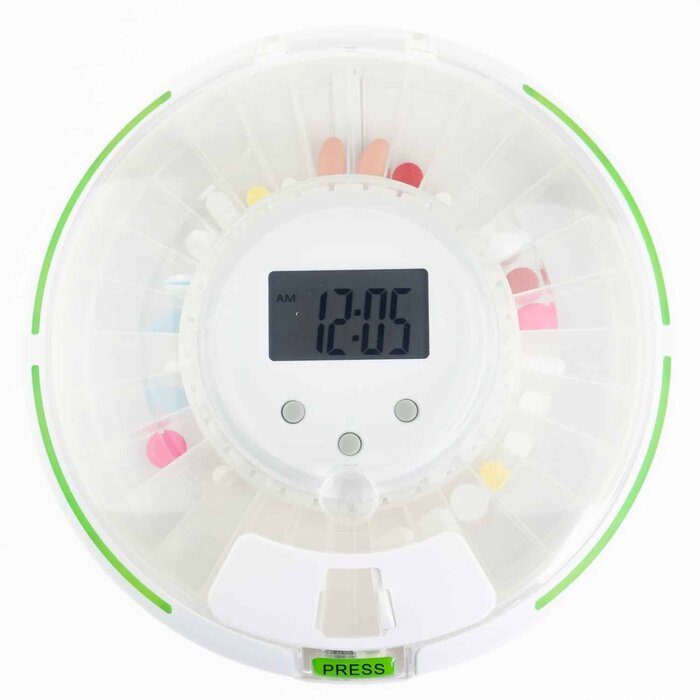 Secured Automatic medicine carousel with 6x alarm.