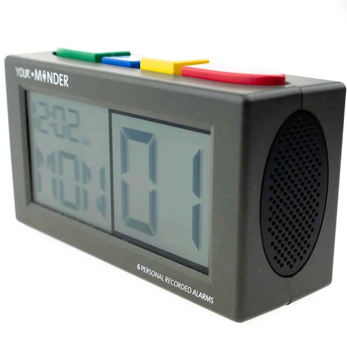 alarm clock with 6 alarms and personal recorded message