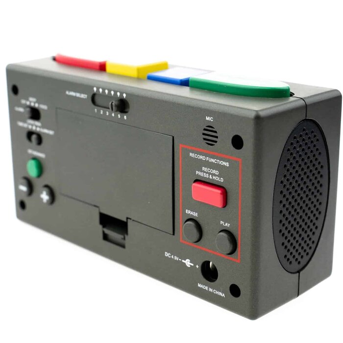 alarm clock with 6 alarms and personal recorded message