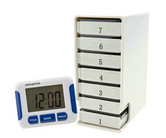 Weekly charger JP7 and loose medicine alarm with 5 clear alarms