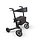 Dubbel opvouwbare zwarte rollator