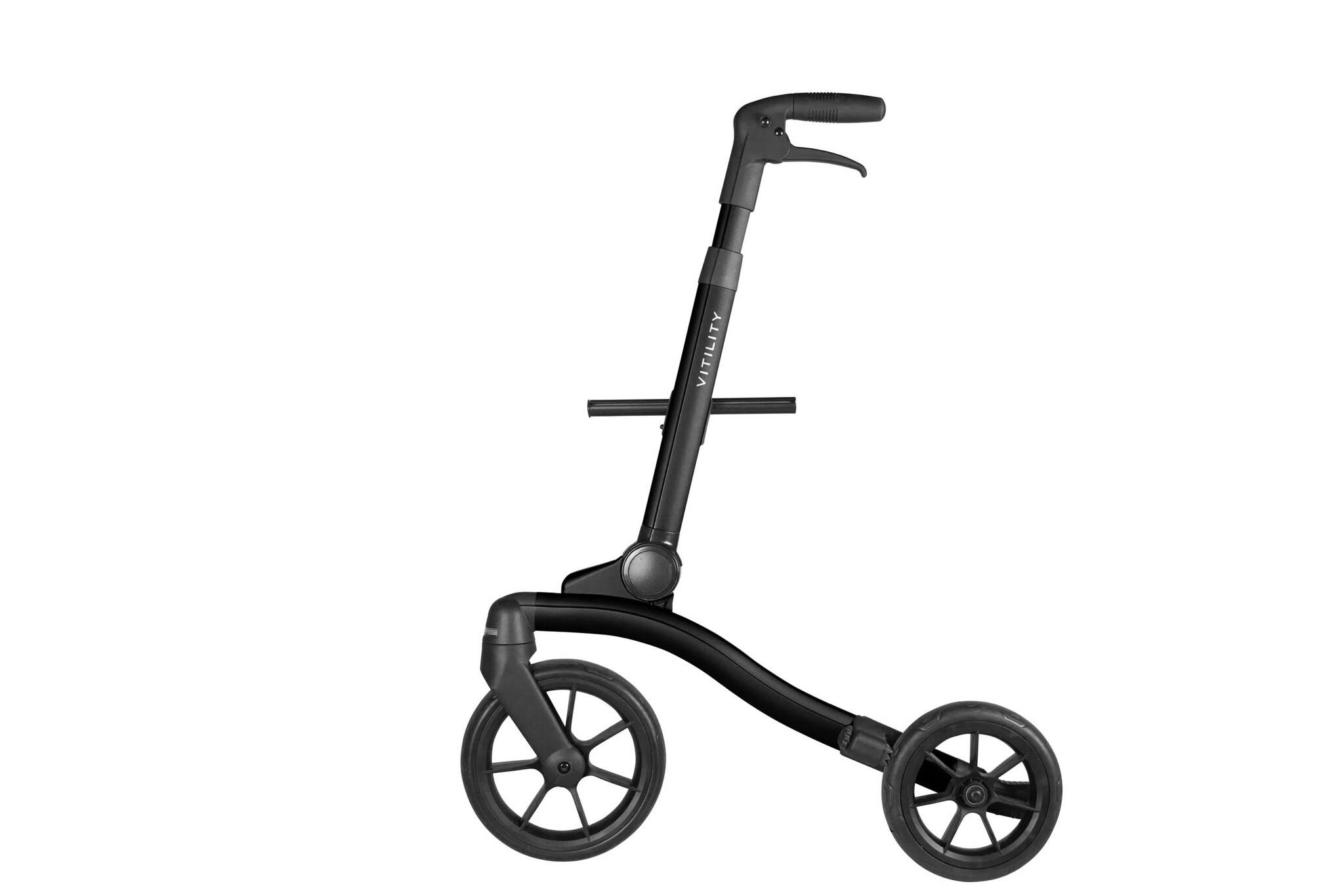 Double foldable black rollator