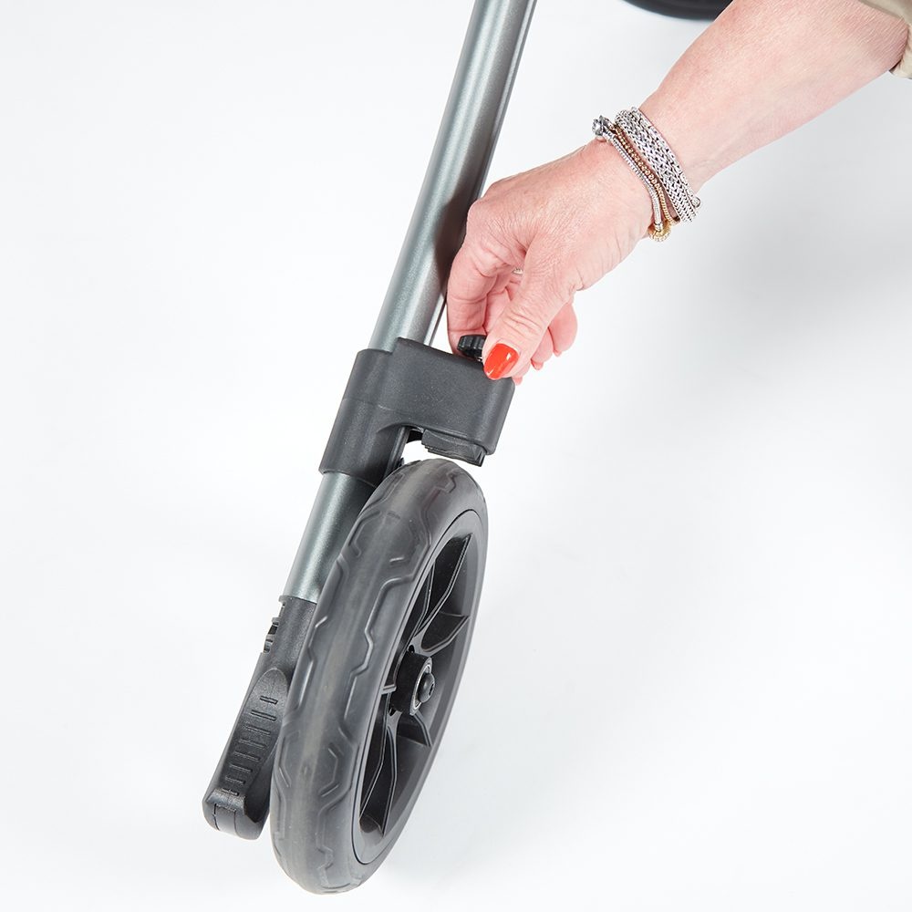 Double foldable black rollator