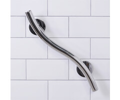 Luxurious curved stainless steel handle with polished finish