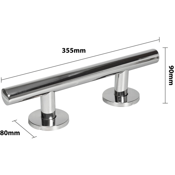 Poignée de support droite en acier inoxydable, finition polie