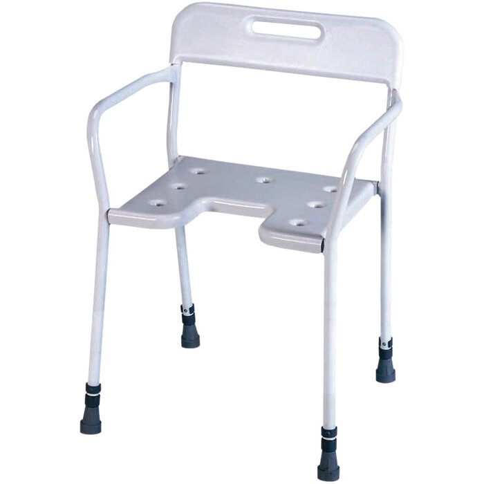 Freestanding, height-adjustable shower chair