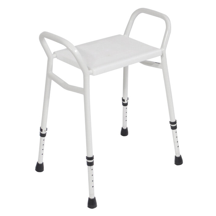 Height adjustable shower stool