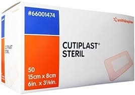 Cutiplast wound dressings, 15 x 8 cm, sterile