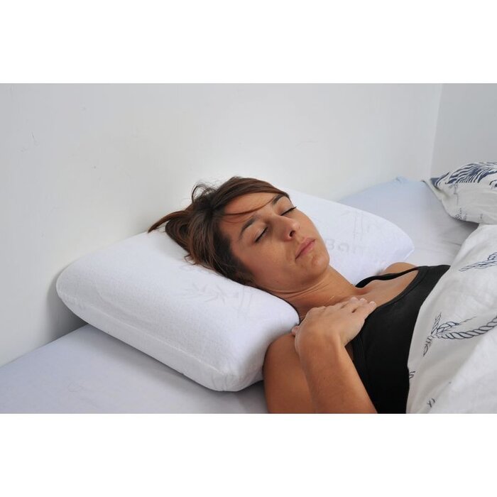 Small ergonomic pillow made of natural memory foam