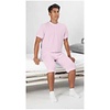 Nursing pajamas with crotch zip, short sleeves and legs - Pink