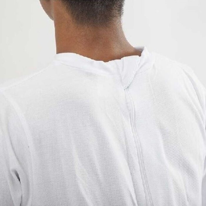 Verpleegpyjama met tussenbeen rits, lange mouwen en benen - Blauw