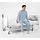 Pyjama d'allaitement avec fermeture éclair entre les jambes, manches longues et jambes - Bleu
