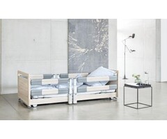 Floorline 15-80 bed, high panels 51F, wooden slatted base, 2 half telescopic side rails