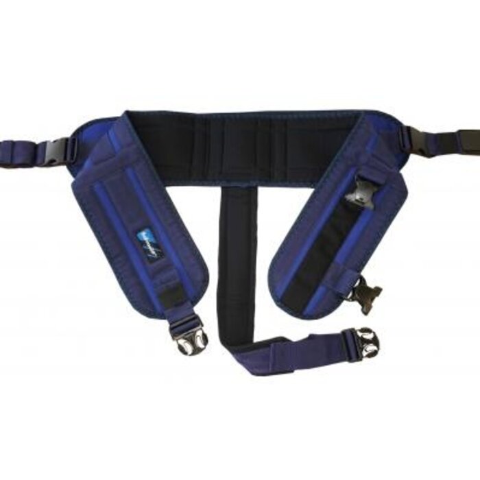 Ceinture de sécurité/lit articulée avec sangle périnéale cousue
