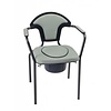 Open toilet chair, in kit form, with lid, vinyl gray