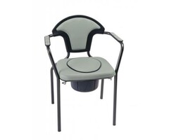 Open toiletstoel, in kitvorm, met deksel, vinyl grijs