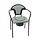 Open toilet chair, in kit form, with lid, vinyl gray