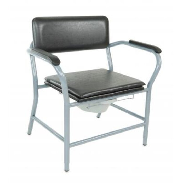 Chaise de toilette pour personnes lourdes Candy 600, siège, vinyle noir