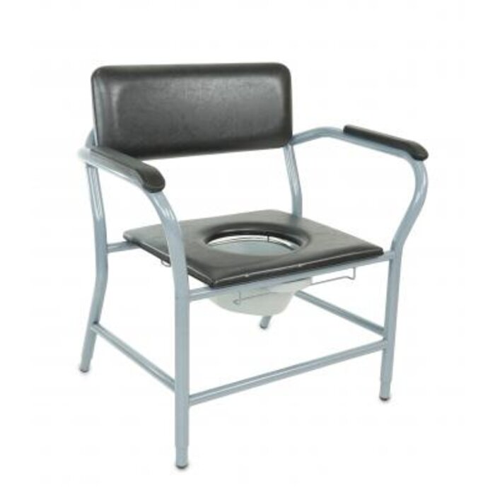 Chaise de toilette pour personnes lourdes Candy 600, siège, vinyle noir