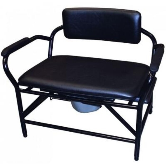 Chaise de toilette pour personnes lourdes Candy 800, vinyle noir