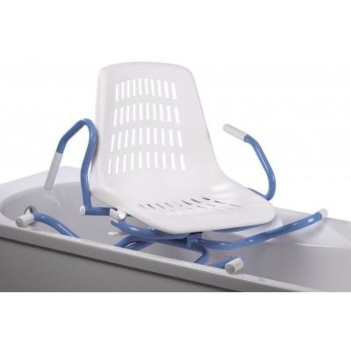 Siège de bain rotatif à 360° Spidra 600 avec accoudoirs rabattables.