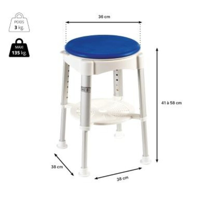 Tabouret de douche Santorin