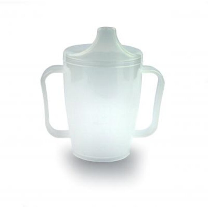 Beker met tuitdeksel en 2 handvatten, 250 cc