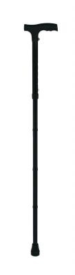 Black aluminum folding walking stick