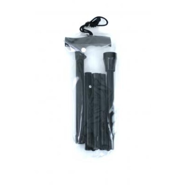 Opvouwbare wandelstok van zwart aluminium