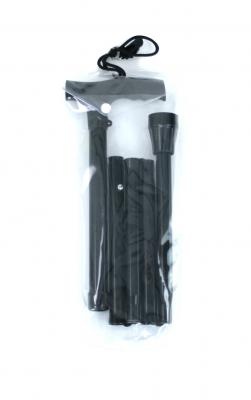 Black aluminum folding walking stick