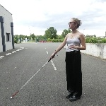 White walking stick for the visually impaired